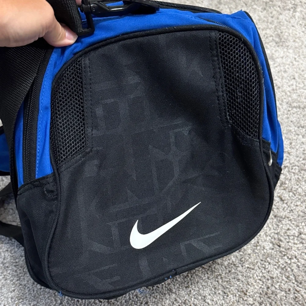 Nike Royal Blue and Black Sports Duffel with White Swoosh